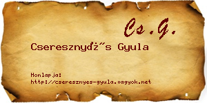 Cseresznyés Gyula névjegykártya